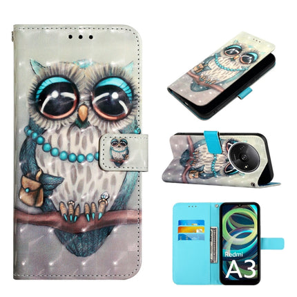 3D Painting Horizontal Flip Leather Phone Case, For Xiaomi Redmi 13 4G, For Xiaomi Poco M6 Pro 4G, For Xiaomi Redmi A3
