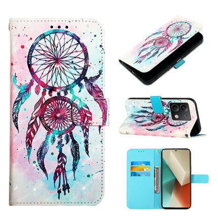 3D Painting Horizontal Flip Leather Phone Case, For Xiaomi Poco X6 Pro, For Xiaomi Redmi Note 13 5G Global, For Xiaomi Redmi 13C