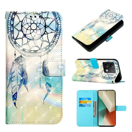 3D Painting Horizontal Flip Leather Phone Case, For Xiaomi Poco X6 Pro, For Xiaomi Redmi Note 13 5G Global, For Xiaomi Redmi 13C
