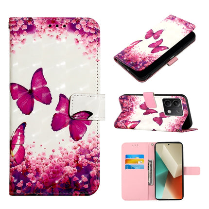 3D Painting Horizontal Flip Leather Phone Case, For Xiaomi Poco X6 Pro, For Xiaomi Redmi Note 13 5G Global, For Xiaomi Redmi 13C