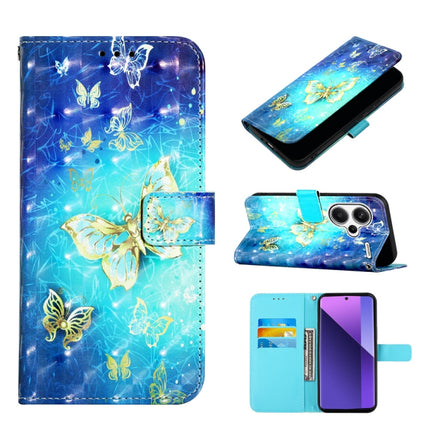 3D Painting Horizontal Flip Leather Phone Case, For Xiaomi Redmi Note 13 Pro+ 5G, For Xiaomi Redmi Note 13 Pro 5G Global