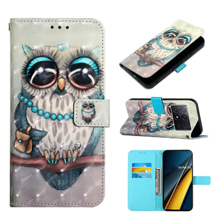 3D Painting Horizontal Flip Leather Phone Case, For Xiaomi Poco X6 Pro, For Xiaomi Redmi Note 13 5G Global, For Xiaomi Redmi 13C