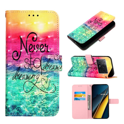 3D Painting Horizontal Flip Leather Phone Case, For Xiaomi Poco X6 Pro, For Xiaomi Redmi Note 13 5G Global, For Xiaomi Redmi 13C