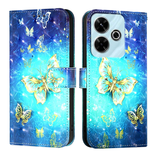 3D Painting Horizontal Flip Leather Phone Case, For Xiaomi Redmi 13 4G, For Xiaomi Poco M6 Pro 4G, For Xiaomi Redmi A3