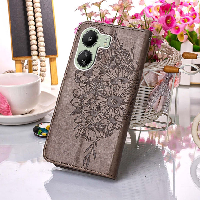 Embossed Butterfly Leather Phone Case, For Xiaomi Redmi 13C, For Xiaomi Redmi Note 13 Pro+ 5G, For Xiaomi Redmi Note 13 Pro 5G Global