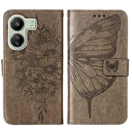 Embossed Butterfly Leather Phone Case, For Xiaomi Redmi 13C, For Xiaomi Redmi Note 13 Pro+ 5G, For Xiaomi Redmi Note 13 Pro 5G Global