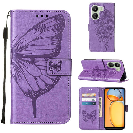 Embossed Butterfly Leather Phone Case, For Xiaomi Redmi 13C, For Xiaomi Redmi Note 13 Pro+ 5G, For Xiaomi Redmi Note 13 Pro 5G Global