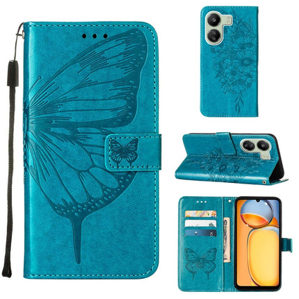 Embossed Butterfly Leather Phone Case, For Xiaomi Redmi 13C, For Xiaomi Redmi Note 13 Pro+ 5G, For Xiaomi Redmi Note 13 Pro 5G Global