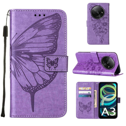 Embossed Butterfly Leather Phone Case, For Xiaomi Redmi A3, For Xiaomi Redmi Note 13 Pro 4G Global, For Xiaomi Redmi Note 13 4G Global