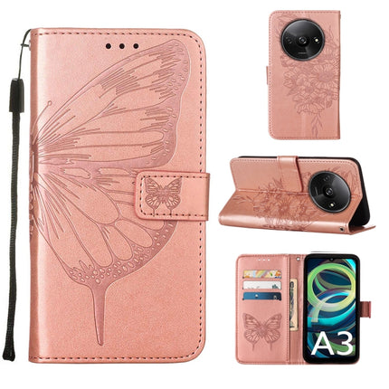 Embossed Butterfly Leather Phone Case, For Xiaomi Redmi A3, For Xiaomi Redmi Note 13 Pro 4G Global, For Xiaomi Redmi Note 13 4G Global