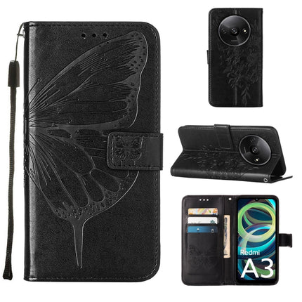 Embossed Butterfly Leather Phone Case, For Xiaomi Redmi A3, For Xiaomi Redmi Note 13 Pro 4G Global, For Xiaomi Redmi Note 13 4G Global