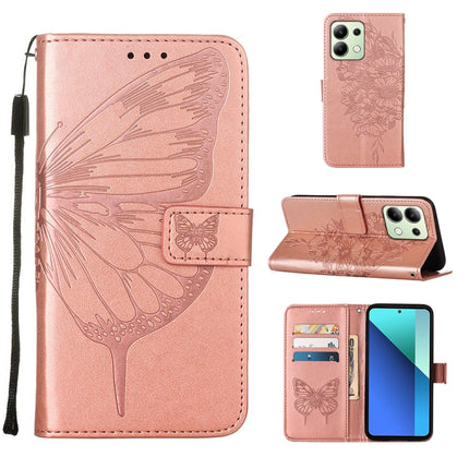 Embossed Butterfly Leather Phone Case, For Xiaomi Redmi A3, For Xiaomi Redmi Note 13 Pro 4G Global, For Xiaomi Redmi Note 13 4G Global
