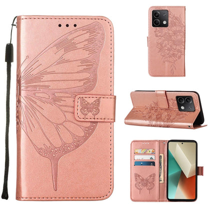 Embossed Butterfly Leather Phone Case, For Xiaomi 14 Pro 5G Global, For Xiaomi 14 5G Global, For Xiaomi Redmi Note 13 5G Global