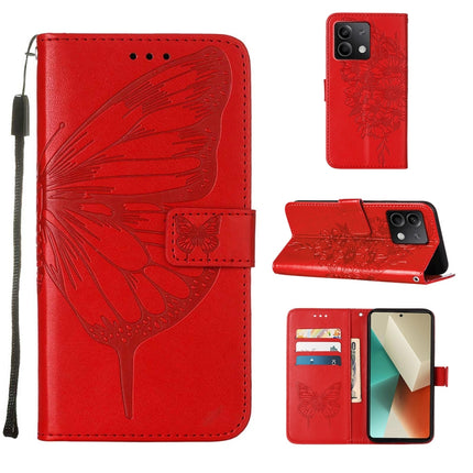 Embossed Butterfly Leather Phone Case, For Xiaomi 14 Pro 5G Global, For Xiaomi 14 5G Global, For Xiaomi Redmi Note 13 5G Global