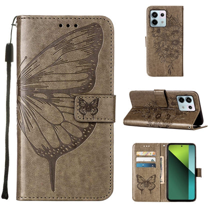Embossed Butterfly Leather Phone Case, For Xiaomi Redmi 13C, For Xiaomi Redmi Note 13 Pro+ 5G, For Xiaomi Redmi Note 13 Pro 5G Global