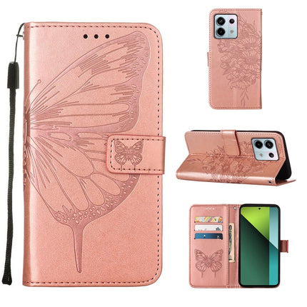 Embossed Butterfly Leather Phone Case, For Xiaomi Redmi 13C, For Xiaomi Redmi Note 13 Pro+ 5G, For Xiaomi Redmi Note 13 Pro 5G Global