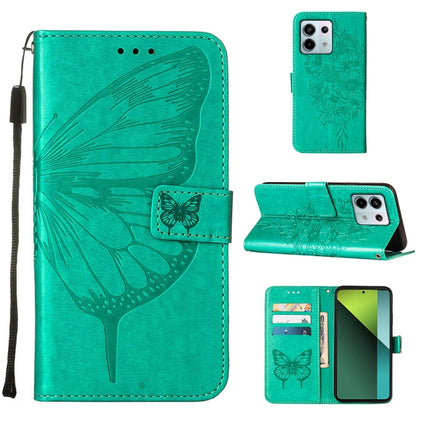 Embossed Butterfly Leather Phone Case, For Xiaomi Redmi 13C, For Xiaomi Redmi Note 13 Pro+ 5G, For Xiaomi Redmi Note 13 Pro 5G Global