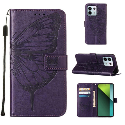 Embossed Butterfly Leather Phone Case, For Xiaomi Redmi 13C, For Xiaomi Redmi Note 13 Pro+ 5G, For Xiaomi Redmi Note 13 Pro 5G Global