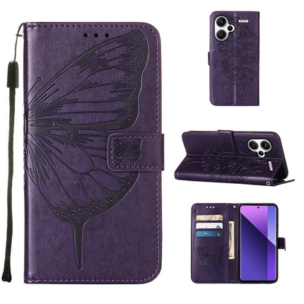 Embossed Butterfly Leather Phone Case, For Xiaomi Redmi 13C, For Xiaomi Redmi Note 13 Pro+ 5G, For Xiaomi Redmi Note 13 Pro 5G Global