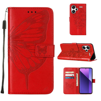 Embossed Butterfly Leather Phone Case, For Xiaomi Redmi 13C, For Xiaomi Redmi Note 13 Pro+ 5G, For Xiaomi Redmi Note 13 Pro 5G Global