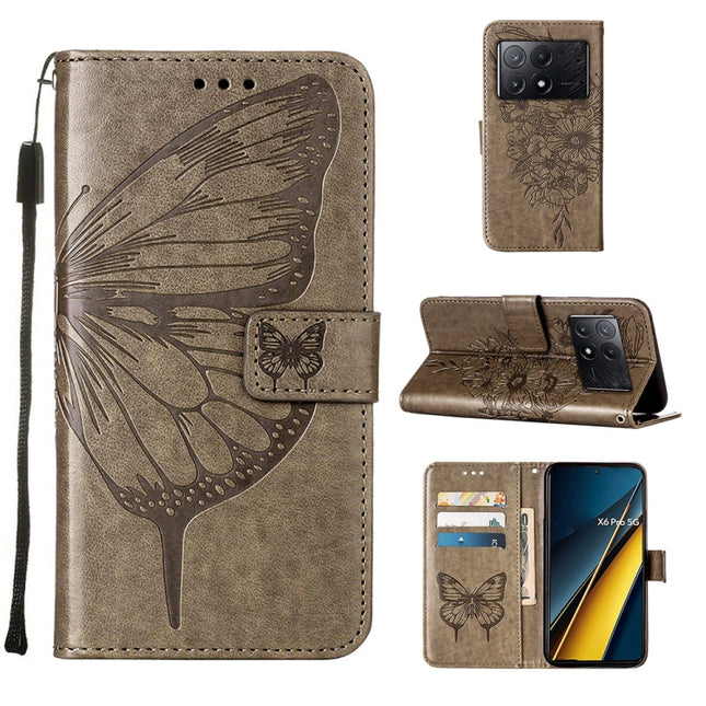 Embossed Butterfly Leather Phone Case, For Xiaomi Redmi K70E, For Xiaomi Poco X6 Pro, For Xiaomi 14 Ultra 5G Global