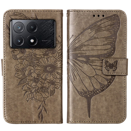 Embossed Butterfly Leather Phone Case, For Xiaomi Redmi K70E, For Xiaomi Poco X6 Pro, For Xiaomi 14 Ultra 5G Global
