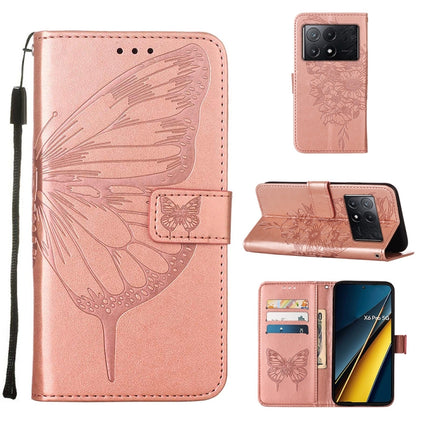 Embossed Butterfly Leather Phone Case, For Xiaomi Redmi K70E, For Xiaomi Poco X6 Pro, For Xiaomi 14 Ultra 5G Global