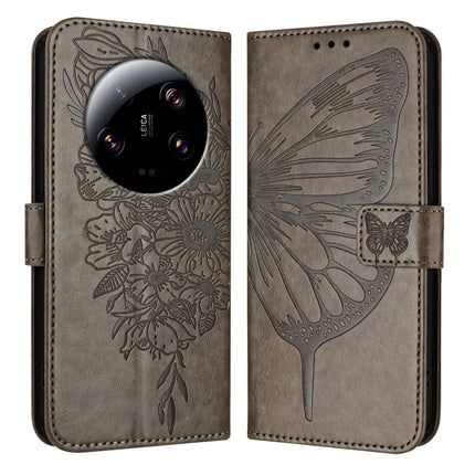 Embossed Butterfly Leather Phone Case, For Xiaomi 13 Ultra, For Xiaomi Civi 3 5G, For Xiaomi Poco X4 NFC