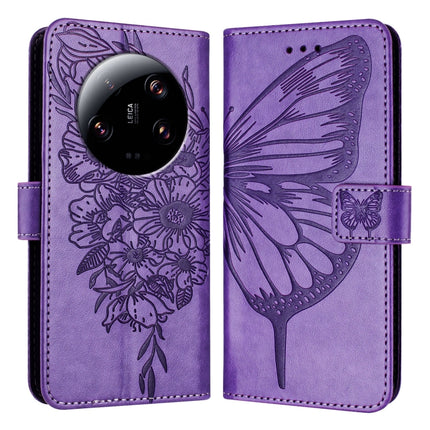 Embossed Butterfly Leather Phone Case, For Xiaomi 13 Ultra, For Xiaomi Civi 3 5G, For Xiaomi Poco X4 NFC