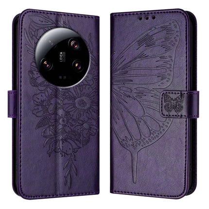 Embossed Butterfly Leather Phone Case, For Xiaomi 13 Ultra, For Xiaomi Civi 3 5G, For Xiaomi Poco X4 NFC