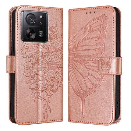 Embossed Butterfly Leather Phone Case, For Xiaomi Poco M6 Pro 5G / Redmi 12 4G/5G, For Xiaomi Redmi K70 / K70 Pro, For Xiaomi 13T / 13T Pro Global