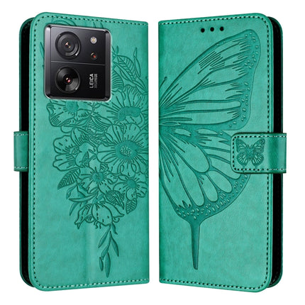 Embossed Butterfly Leather Phone Case, For Xiaomi Poco M6 Pro 5G / Redmi 12 4G/5G, For Xiaomi Redmi K70 / K70 Pro, For Xiaomi 13T / 13T Pro Global