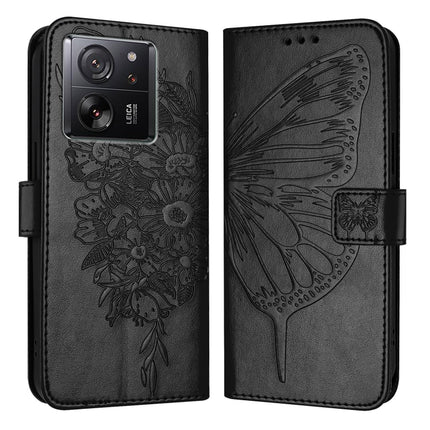 Embossed Butterfly Leather Phone Case, For Xiaomi Poco M6 Pro 5G / Redmi 12 4G/5G, For Xiaomi Redmi K70 / K70 Pro, For Xiaomi 13T / 13T Pro Global
