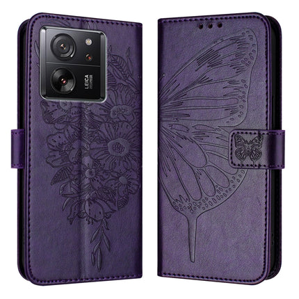 Embossed Butterfly Leather Phone Case, For Xiaomi Poco M6 Pro 5G / Redmi 12 4G/5G, For Xiaomi Redmi K70 / K70 Pro, For Xiaomi 13T / 13T Pro Global