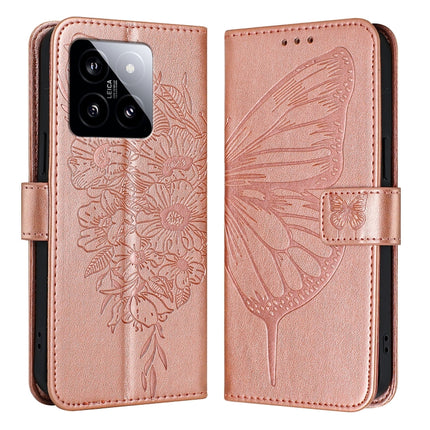 Embossed Butterfly Leather Phone Case, For Xiaomi 14 Pro 5G Global, For Xiaomi 14 5G Global, For Xiaomi Redmi Note 13 5G Global