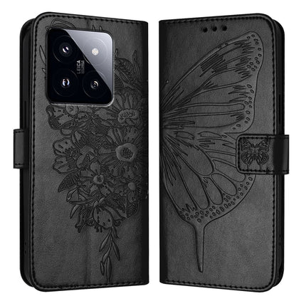 Embossed Butterfly Leather Phone Case, For Xiaomi 14 Pro 5G Global, For Xiaomi 14 5G Global, For Xiaomi Redmi Note 13 5G Global