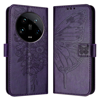Embossed Butterfly Leather Phone Case, For Xiaomi Redmi K70E, For Xiaomi Poco X6 Pro, For Xiaomi 14 Ultra 5G Global