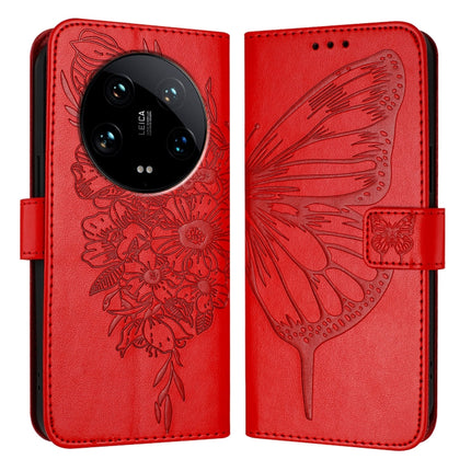 Embossed Butterfly Leather Phone Case, For Xiaomi Redmi K70E, For Xiaomi Poco X6 Pro, For Xiaomi 14 Ultra 5G Global