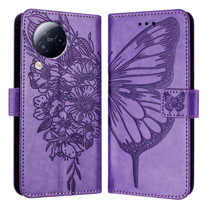 Embossed Butterfly Leather Phone Case, For Xiaomi 13 Ultra, For Xiaomi Civi 3 5G, For Xiaomi Poco X4 NFC