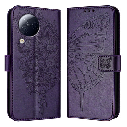 Embossed Butterfly Leather Phone Case, For Xiaomi 13 Ultra, For Xiaomi Civi 3 5G, For Xiaomi Poco X4 NFC