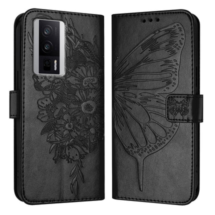 Embossed Butterfly Leather Phone Case, For Xiaomi Poco F5/Redmi Note 12 Turbo 5G, For Xiaomi Poco F5 Pro/Redmi K60/K60 Pro, For Xiaomi Poco C51 / Poco C50 4G