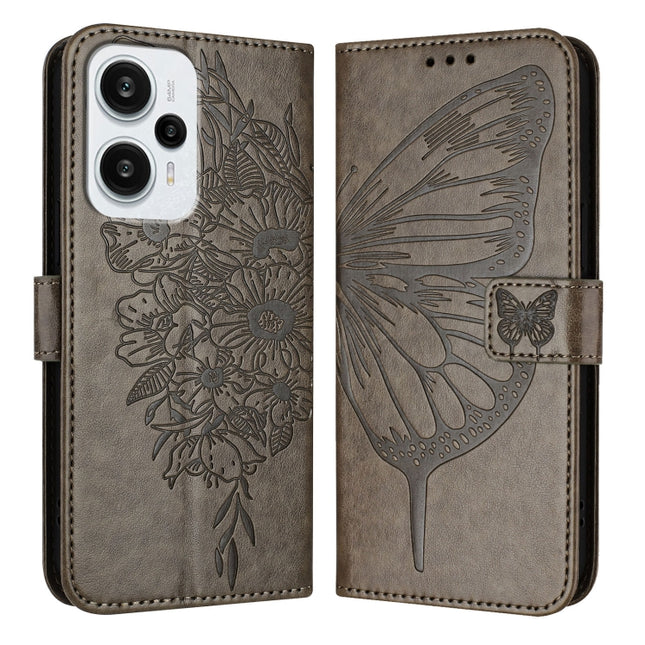 Embossed Butterfly Leather Phone Case, For Xiaomi Poco F5/Redmi Note 12 Turbo 5G, For Xiaomi Poco F5 Pro/Redmi K60/K60 Pro, For Xiaomi Poco C51 / Poco C50 4G