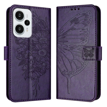 Embossed Butterfly Leather Phone Case, For Xiaomi Poco F5/Redmi Note 12 Turbo 5G, For Xiaomi Poco F5 Pro/Redmi K60/K60 Pro, For Xiaomi Poco C51 / Poco C50 4G