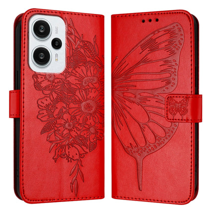 Embossed Butterfly Leather Phone Case, For Xiaomi Poco F5/Redmi Note 12 Turbo 5G, For Xiaomi Poco F5 Pro/Redmi K60/K60 Pro, For Xiaomi Poco C51 / Poco C50 4G