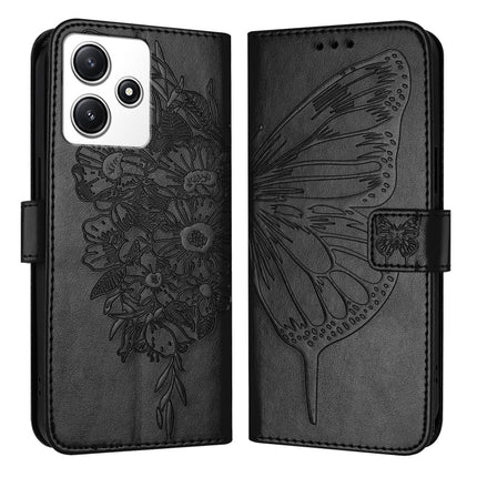 Embossed Butterfly Leather Phone Case, For Xiaomi Poco M6 Pro 5G / Redmi 12 4G/5G, For Xiaomi Redmi K70 / K70 Pro, For Xiaomi 13T / 13T Pro Global