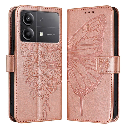 Embossed Butterfly Leather Phone Case, For Xiaomi Poco F6, For Xiaomi Poco M6 Pro 4G, For Xiaomi Poco X6 Neo 5G Global