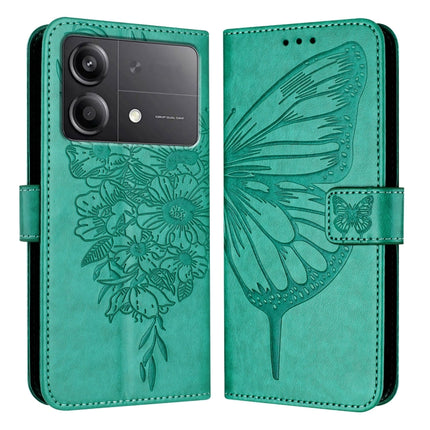 Embossed Butterfly Leather Phone Case, For Xiaomi Poco F6, For Xiaomi Poco M6 Pro 4G, For Xiaomi Poco X6 Neo 5G Global