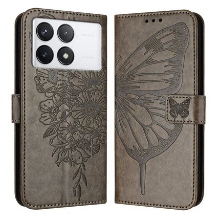 Embossed Butterfly Leather Phone Case, For Xiaomi Poco M6 Pro 5G / Redmi 12 4G/5G, For Xiaomi Redmi K70 / K70 Pro, For Xiaomi 13T / 13T Pro Global
