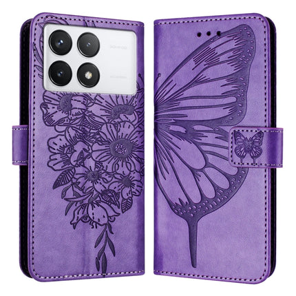 Embossed Butterfly Leather Phone Case, For Xiaomi Poco M6 Pro 5G / Redmi 12 4G/5G, For Xiaomi Redmi K70 / K70 Pro, For Xiaomi 13T / 13T Pro Global