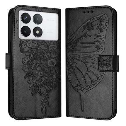 Embossed Butterfly Leather Phone Case, For Xiaomi Poco M6 Pro 5G / Redmi 12 4G/5G, For Xiaomi Redmi K70 / K70 Pro, For Xiaomi 13T / 13T Pro Global